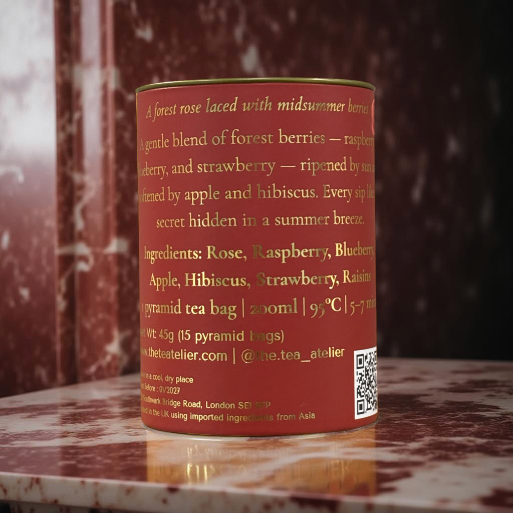Rose Riviera tea tin back