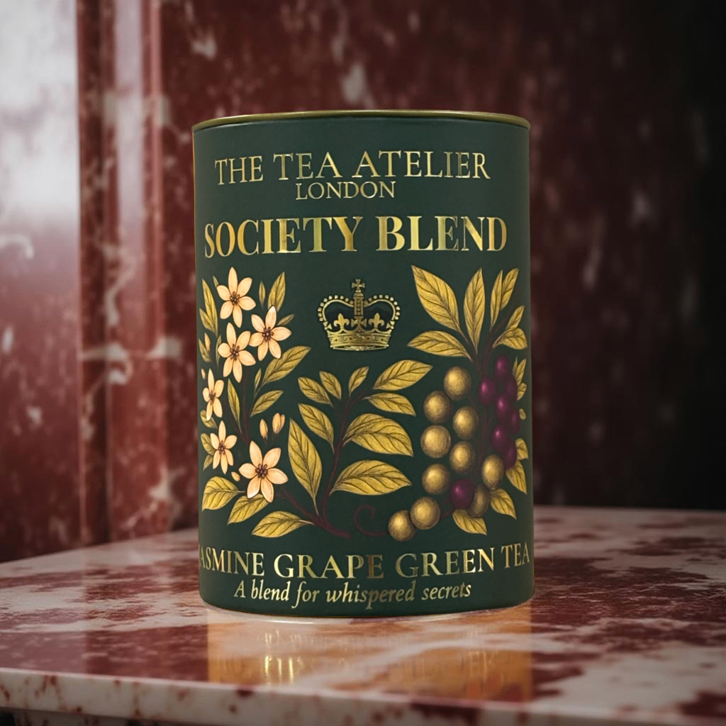 Society Blend tea tin front