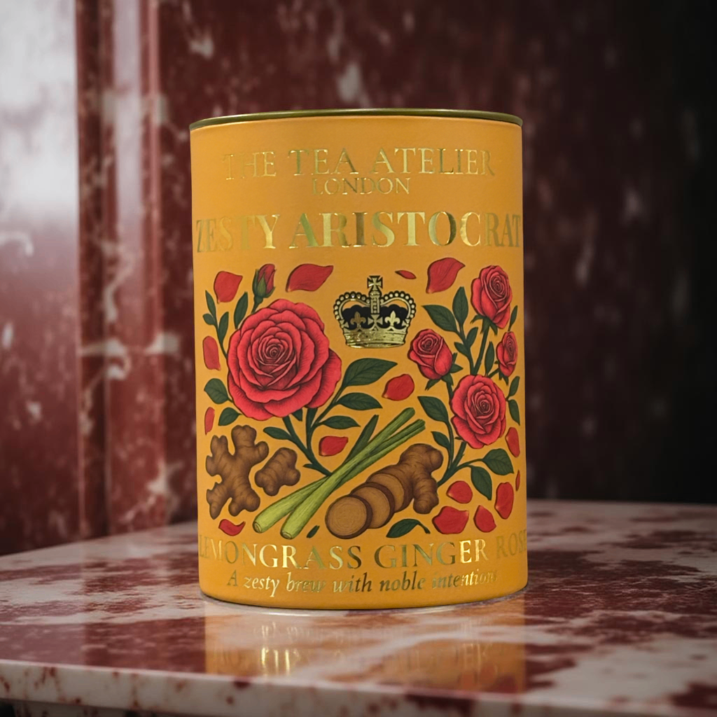 Zesty Aristocrat tea tin front
